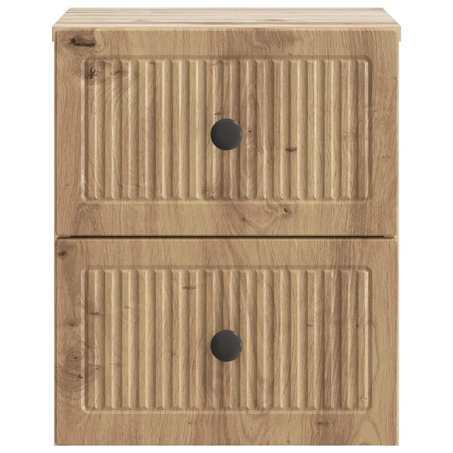 Cabinet de chevet mural 2 pc Chêne artisanal 33 x 34,5 x 40 cm - 7