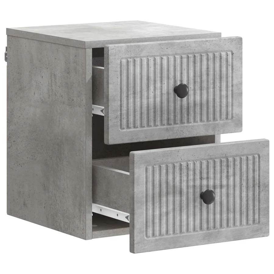 Cabinet de chevet mural 2 pcs Gris béton 33 x 34,5 x 40 cm - 6