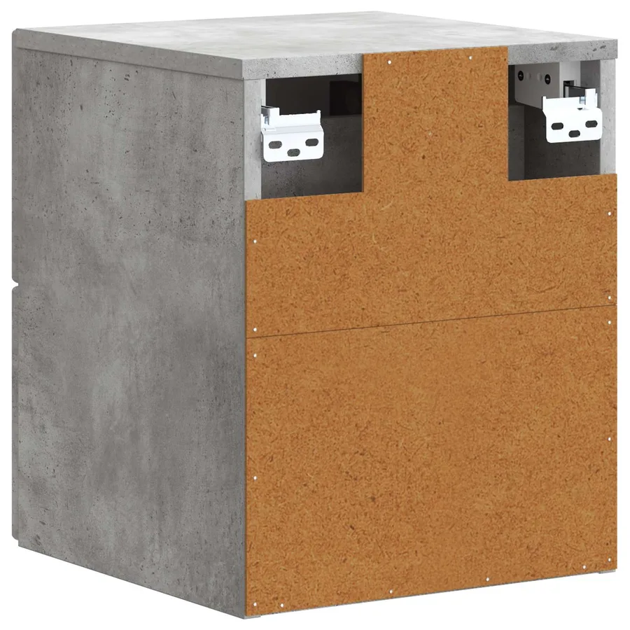 Cabinet de chevet mural 2 pcs Gris béton 33 x 34,5 x 40 cm - 9