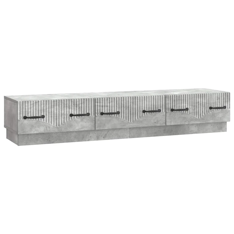 Meuble TV Gris béton 147 x 34,5 x 27 cm Bois d'ingénierie - 2