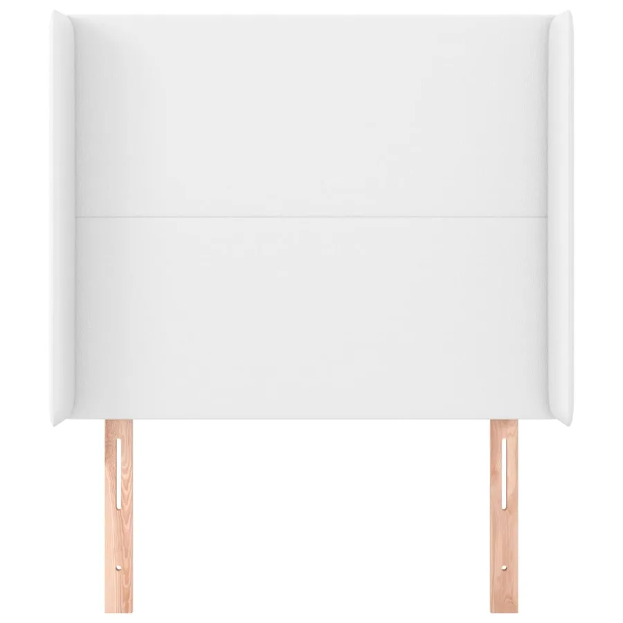 Tête de lit avec oreilles Blanc 103x16x118/128 cm Similicuir - 3
