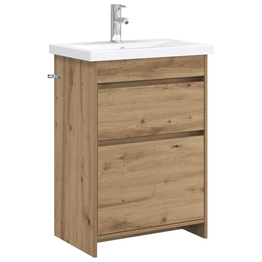 Ensemble de mobilier de salle de bain Chêne artisanal - 2
