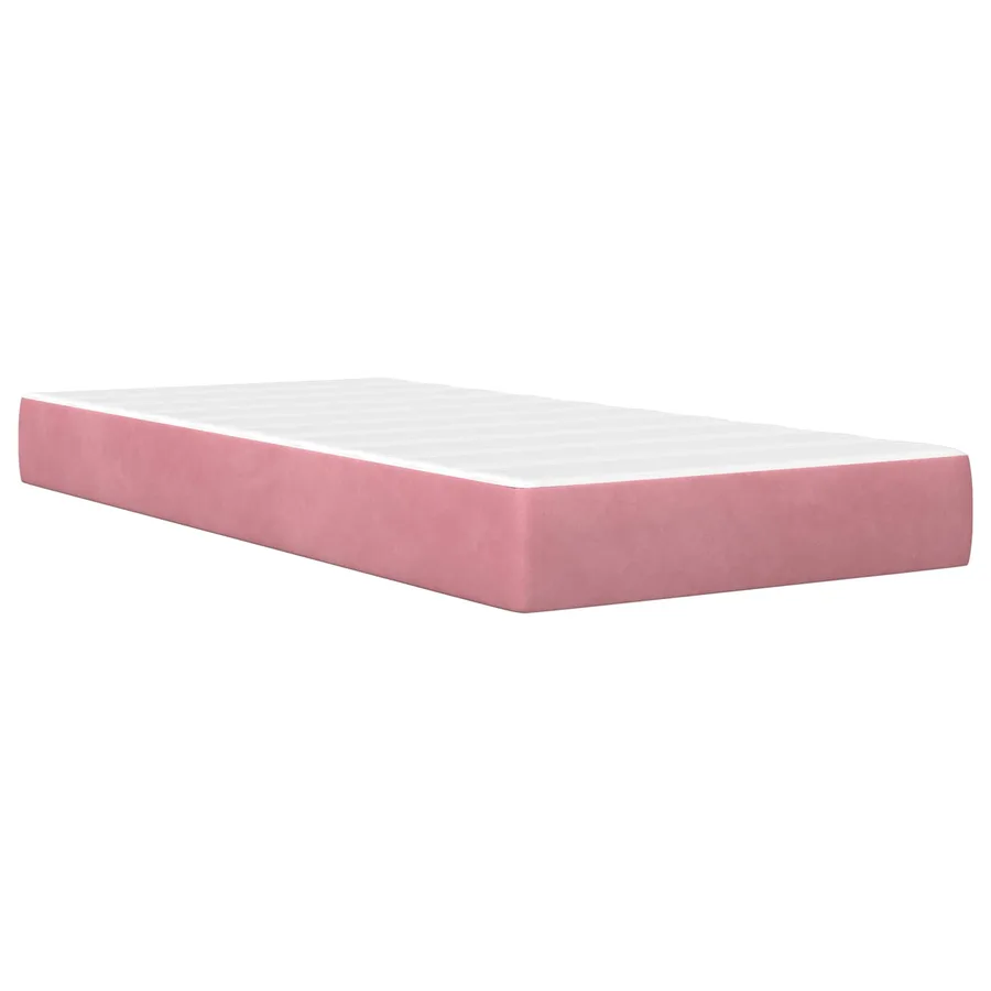 Cadre de lit avec matelas avec matelas Rose 80 x 200 cm Velours - 5