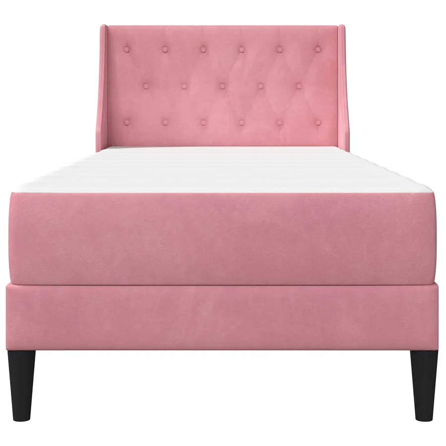 Cadre de lit avec matelas avec matelas Rose 80 x 200 cm Velours - 6