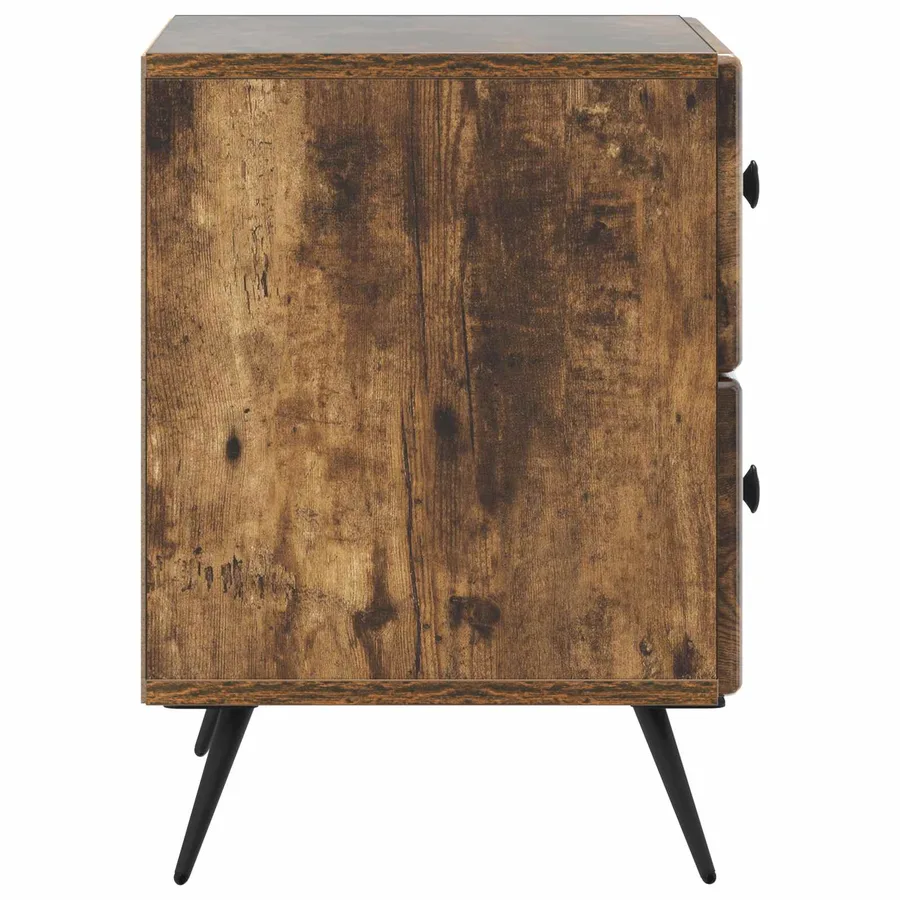 Cabinet de chevet avec tiroir Chêne fumé 43 x 34,5 x 47,5 cm - 6