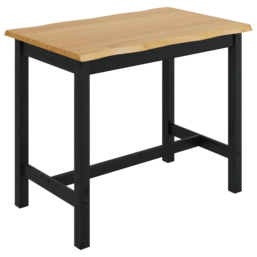 Table haute EKAI Noir 112 x 70 x 91 cm Bois de pin massif - 2