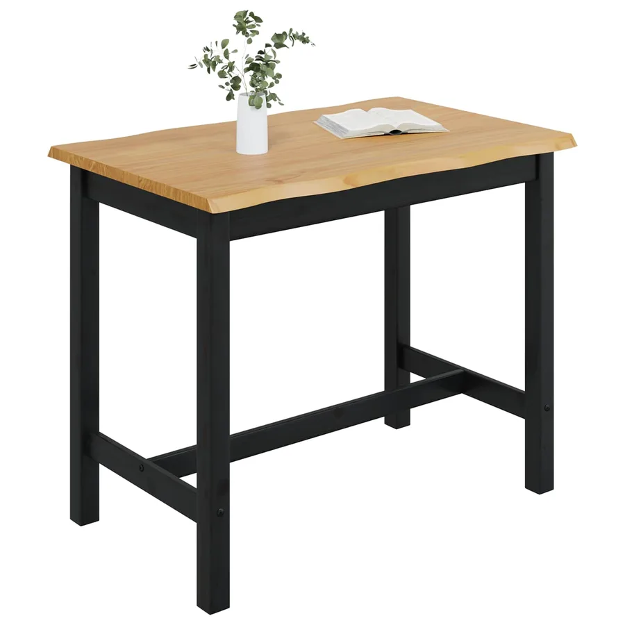 Table haute EKAI Noir 112 x 70 x 91 cm Bois de pin massif - 3