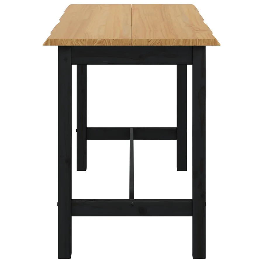 Table haute EKAI Noir 112 x 70 x 91 cm Bois de pin massif - 5