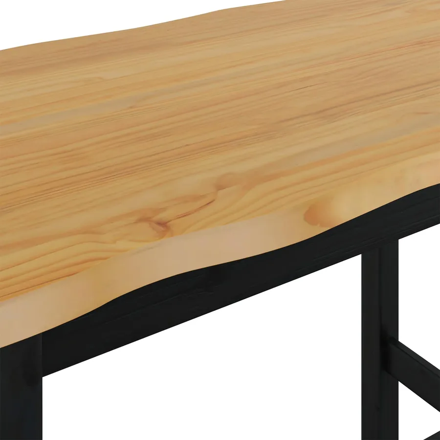 Table haute EKAI Noir 112 x 70 x 91 cm Bois de pin massif - 8