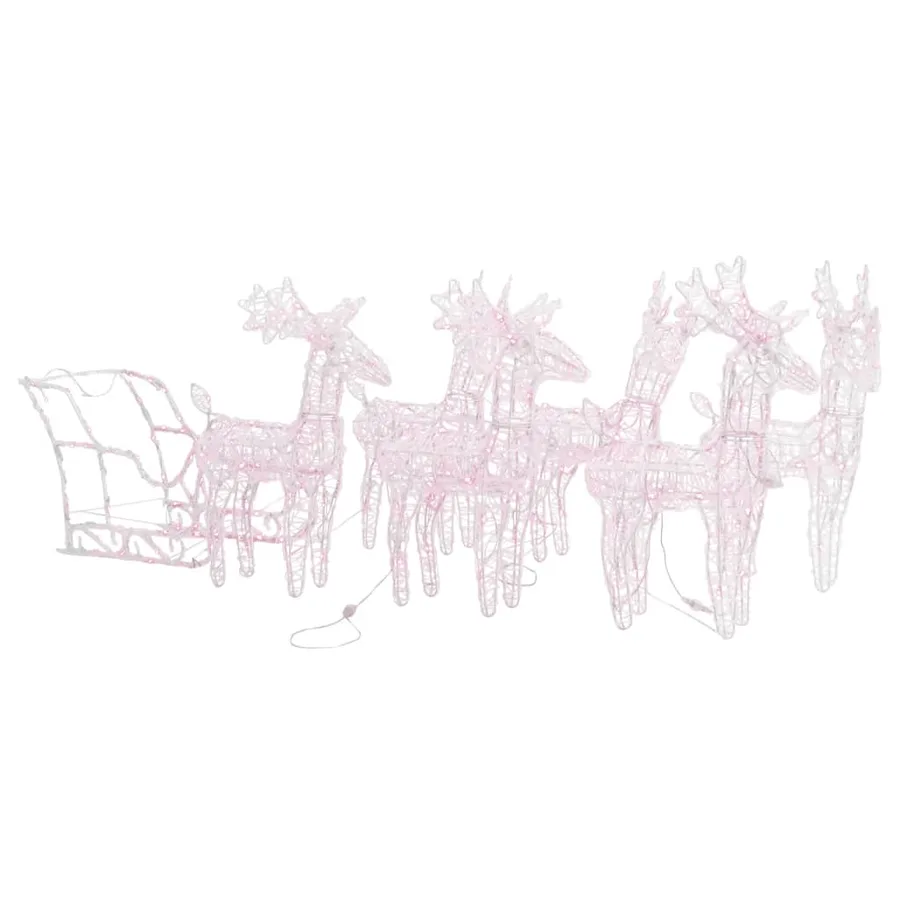 Décoration de Noël Rennes et traîneau 320 LED Acrylique - 2