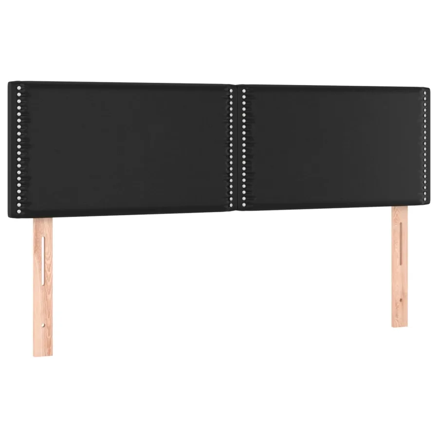 Tête de lit à LED Noir 144x5x78/88 cm Similicuir - 4