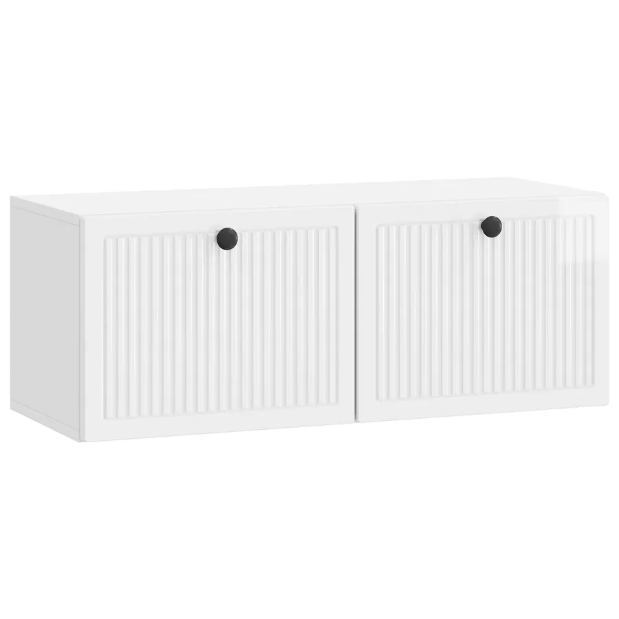 Meuble TV mural Montage mural Blanc brillant 78,5 x 31 x 30 cm - 2