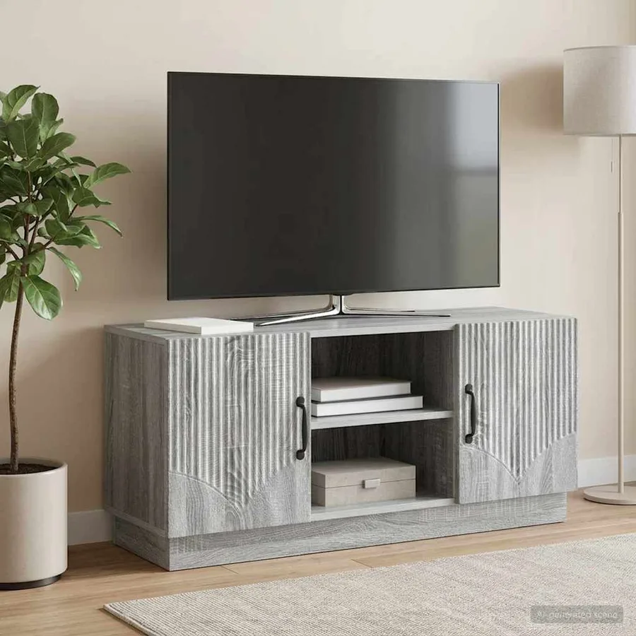 Meuble TV Sonoma gris 102 x 34,5 x 47 cm Bois d'ingénierie - 4