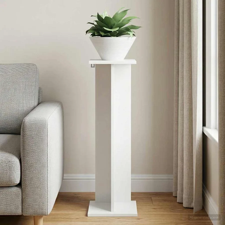 Support de Plante Blanc 25 x 25,5 x 80,5 cm Bois d’ingénierie - 4