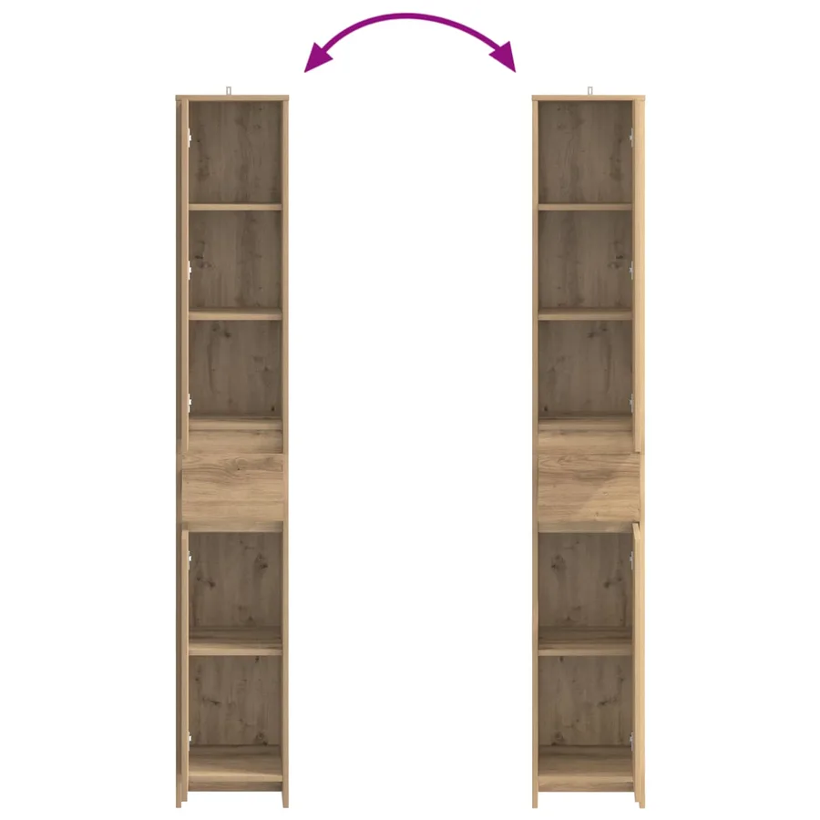 Armoire de salle de bain Chêne artisanal 30 x 33 x 190 cm - 7