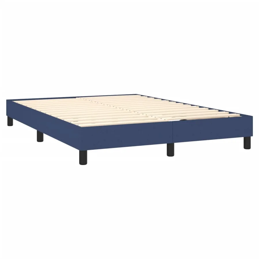 Sommier à lattes de lit avec matelas LED Bleu 140x200 cm Tissu - 5