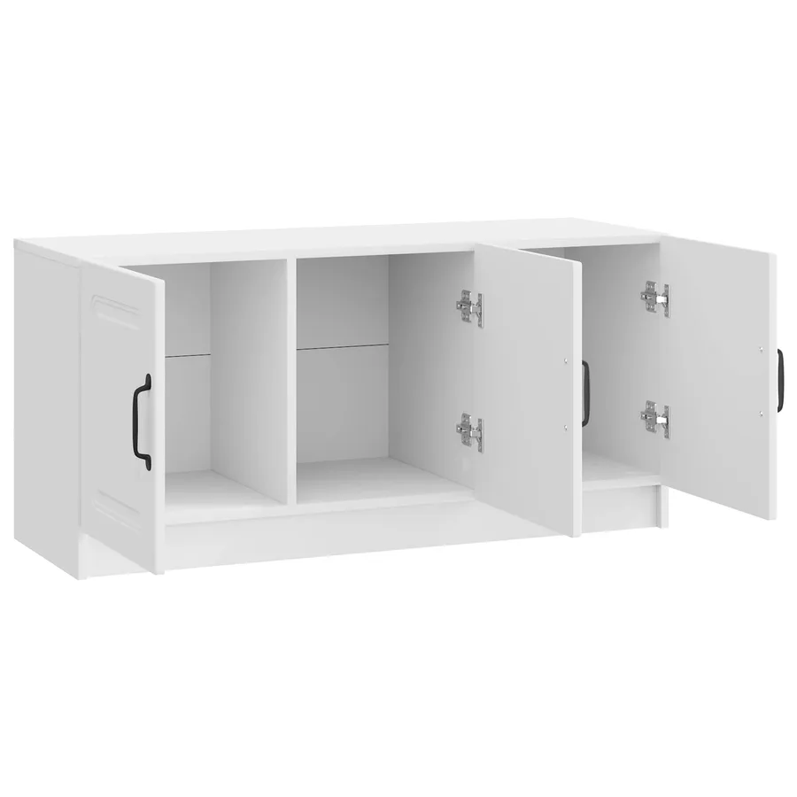 Meuble TV Blanc brillant 99 x 34,5 x 47 cm Bois d'ingénierie - 5