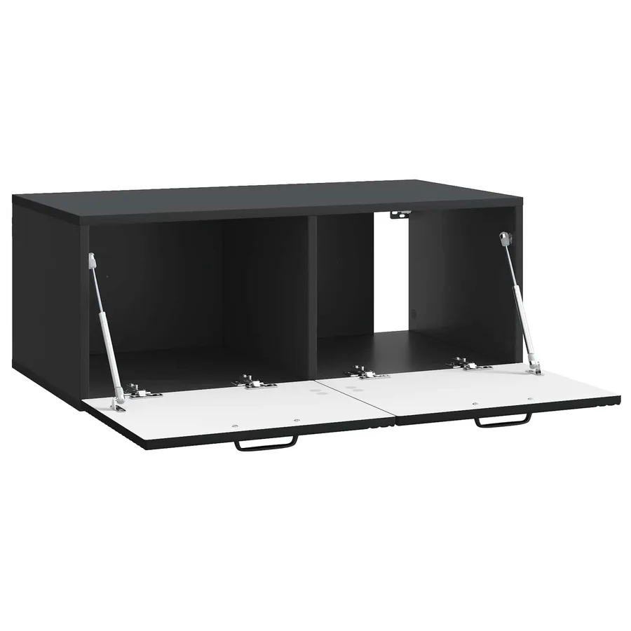 Meuble TV mural Noir 78,5 x 41 x 30 cm Bois d'ingénierie - 5