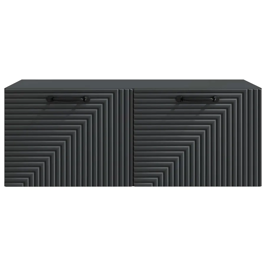Meuble TV mural Noir 78,5 x 41 x 30 cm Bois d'ingénierie - 6