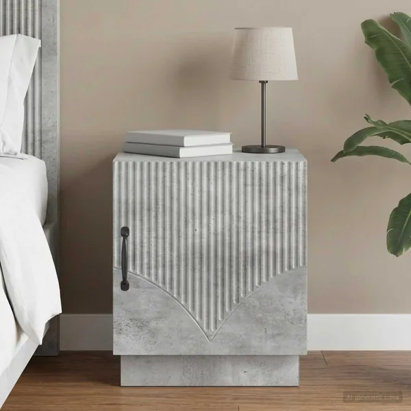 Table de chevet Gris Béton 43 x 34,5 x 47 cm Bois d'ingénierie