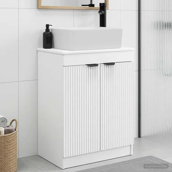 Meuble de salle de bain avec évier Blanc 54 x 35 x 83 cm