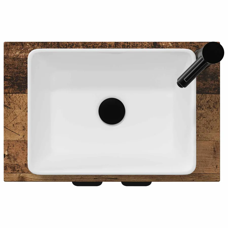 Meuble de salle de bain avec évier Bois ancien 54 x 35 x 83 cm - 7
