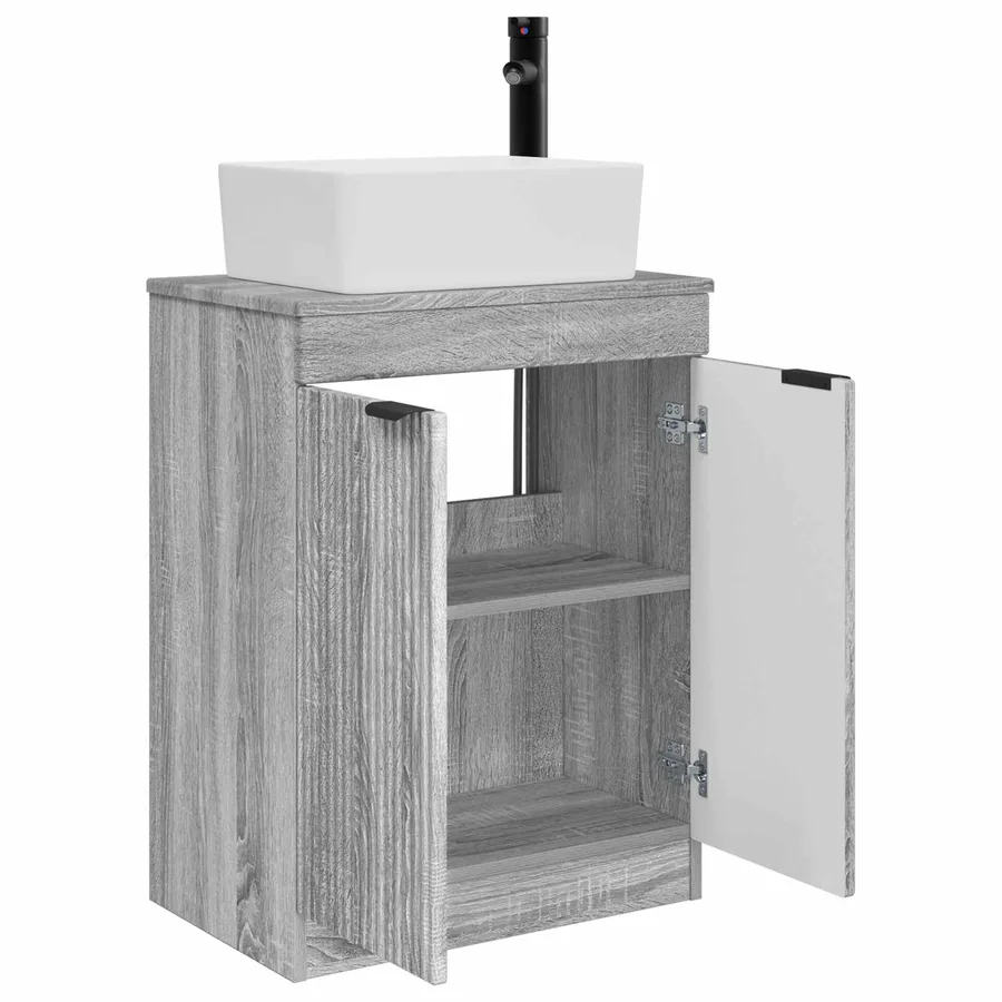 Meuble de salle de bain avec évier Sonoma gris 54 x 35 x 83 cm - 4