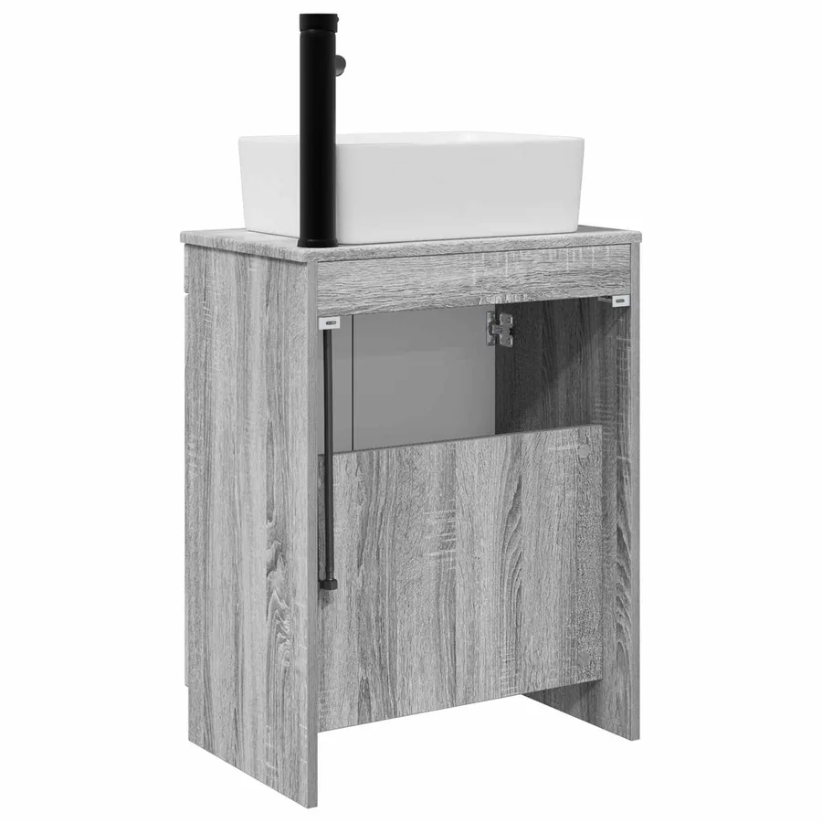 Meuble de salle de bain avec évier Sonoma gris 54 x 35 x 83 cm - 6