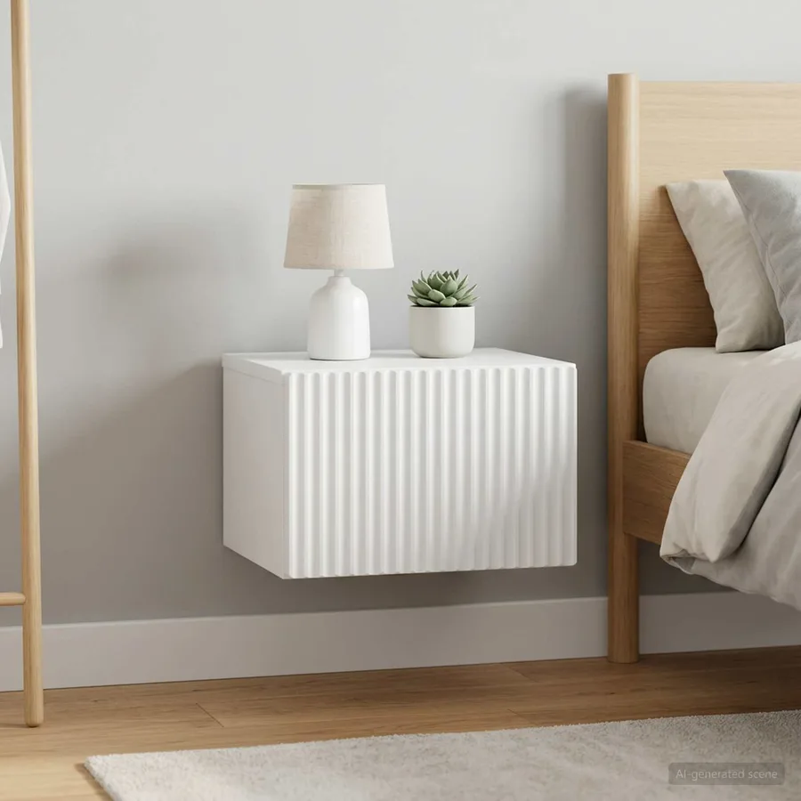 Cabinet de chevet mural 2 pcs Blanc 33 x 34,5 x 20 cm - 4