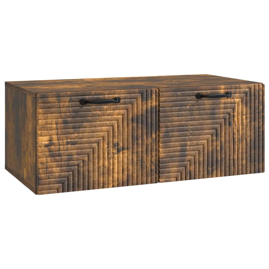 Meuble TV mural Chêne fumé 78,5 x 41 x 30 cm Bois d'ingénierie - 2