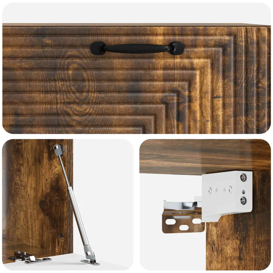 Meuble TV mural Chêne fumé 78,5 x 41 x 30 cm Bois d'ingénierie - 9