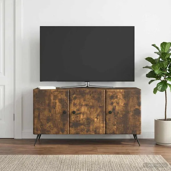 Meuble TV Chêne fumé 99 x 34,5 x 50 cm Bois d'ingénierie