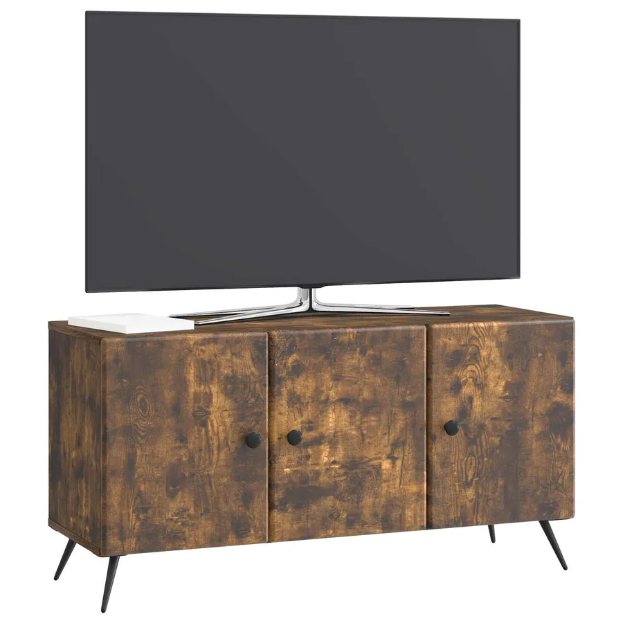 Meuble TV Chêne fumé 99 x 34,5 x 50 cm Bois d'ingénierie - 3