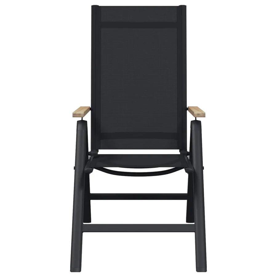 Chaises de jardin inclinables 2 pcs Noir 58 x 73 x 111,5 cm - 5