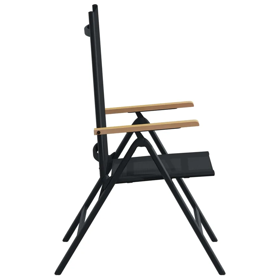 Chaises de jardin inclinables 2 pcs Noir 58 x 73 x 111,5 cm - 6