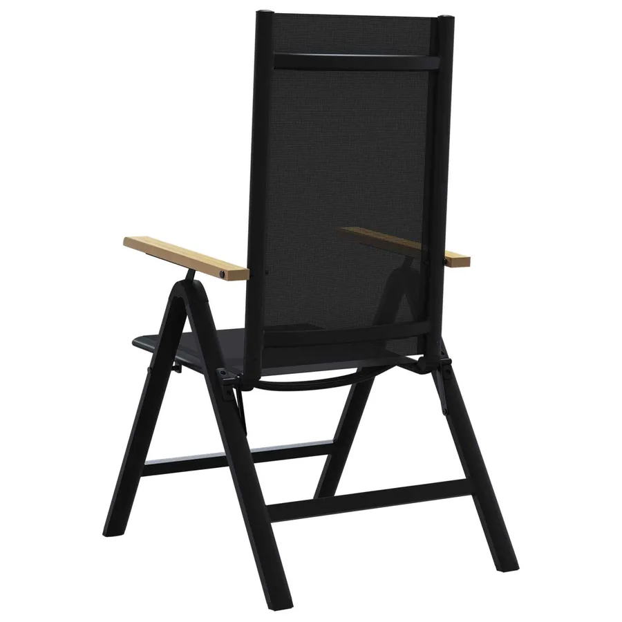 Chaises de jardin inclinables 2 pcs Noir 58 x 73 x 111,5 cm - 7
