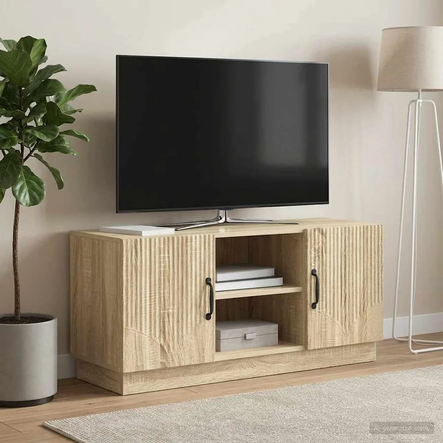 Meuble TV Chêne Sonoma 102 x 34,5 x 47 cm Bois d'ingénierie - 4