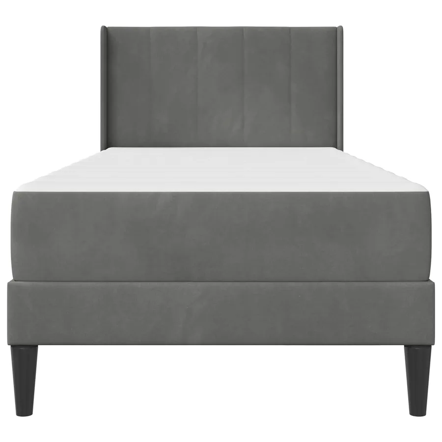 Cadre de lit avec matelas Gris foncé 80 x 200 cm Velours - 6