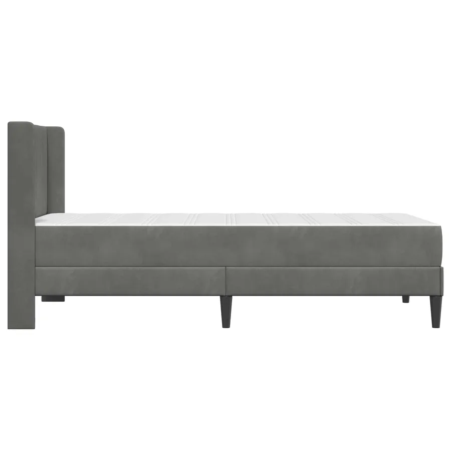 Cadre de lit avec matelas Gris foncé 80 x 200 cm Velours - 7