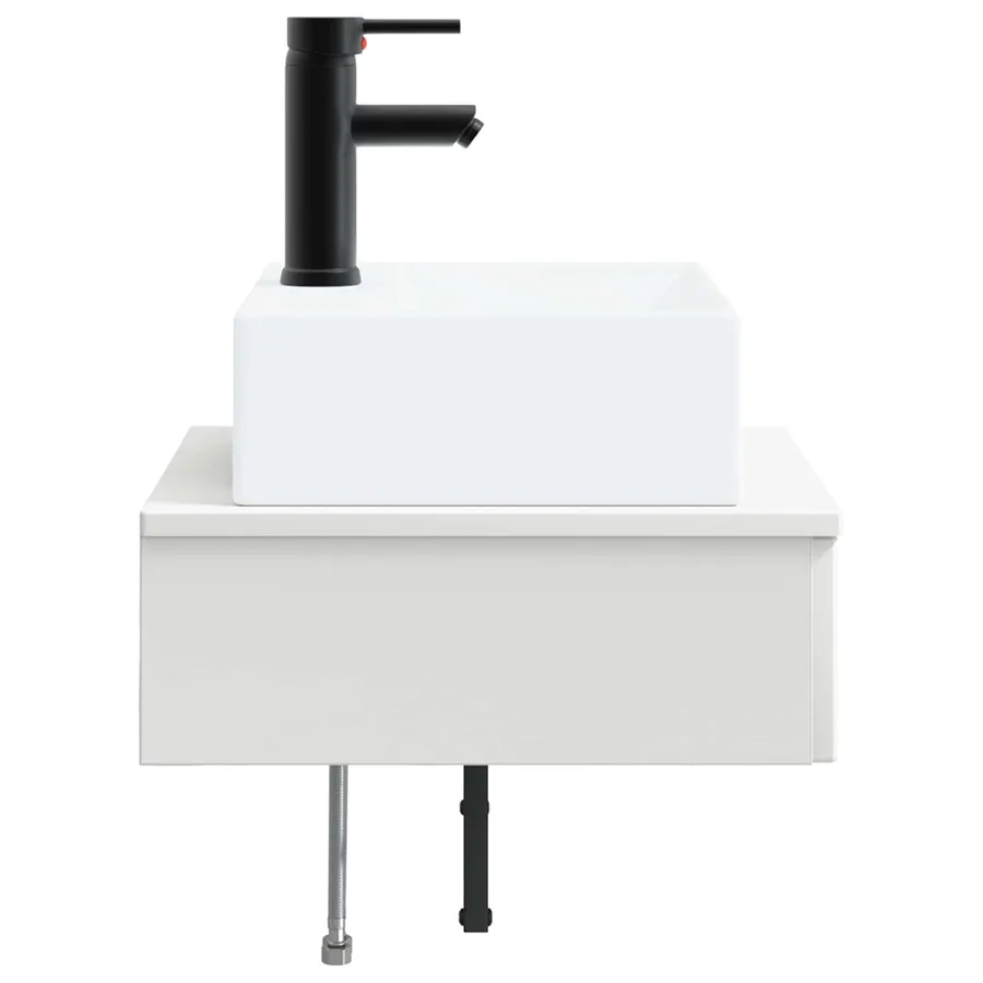 Basin de lavage mural Blanc 40 x 41 x 39 cm Bois d'ingénierie - 4