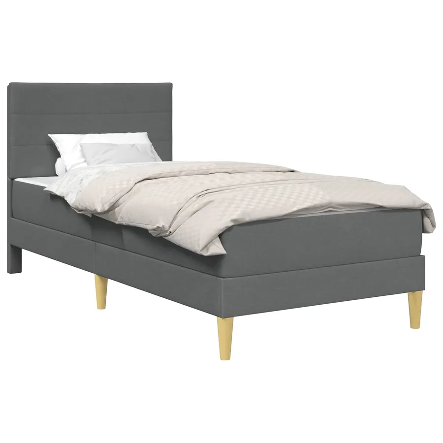 Cadre de lit Gris foncé 100 x 200 cm Polyester - 2