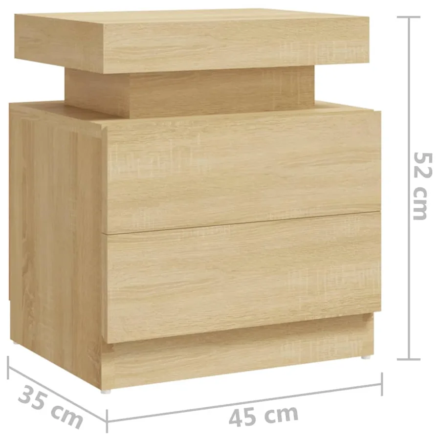 Table de chevet Chêne sonoma 45x35x52 cm Bois d'ingénierie - 7