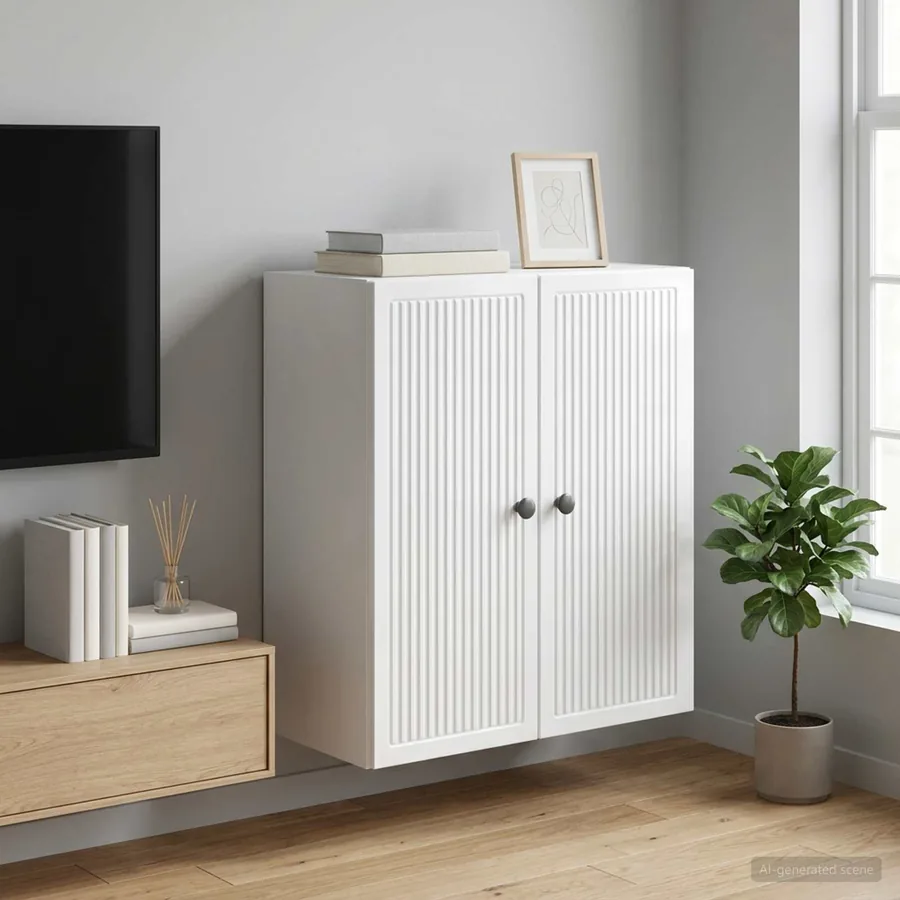 Armoire Murale Blanc brillant 59 x 31 x 60 cm Bois d'ingénierie