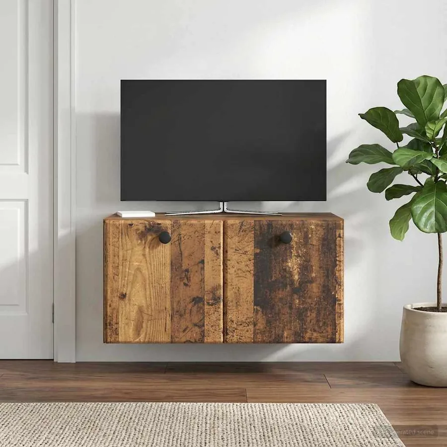 Meuble TV mural 59,5 x 31 x 30 cm Bois ancien Bois d'ingénierie