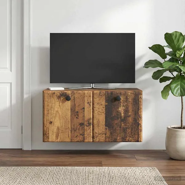 Meuble TV mural 59,5 x 31 x 30 cm Bois ancien Bois d'ingénierie