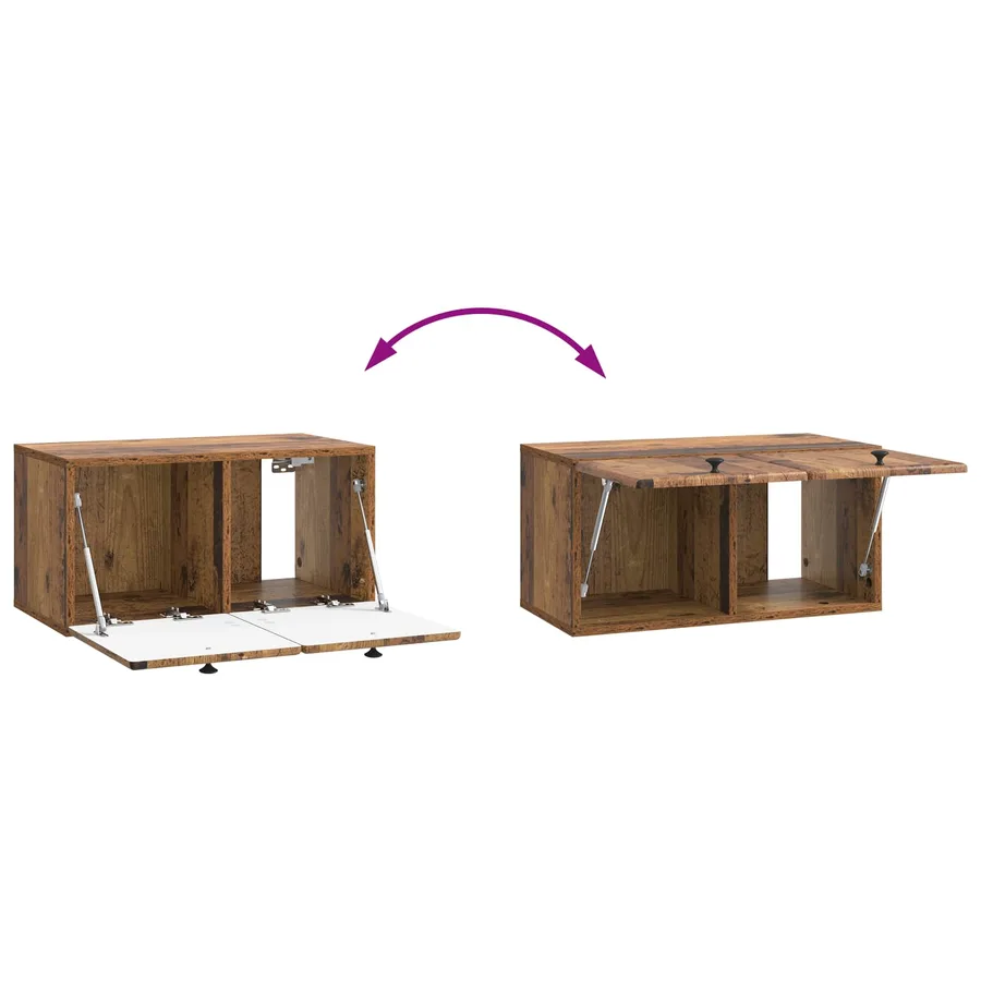 Meuble TV mural 59,5 x 31 x 30 cm Bois ancien Bois d'ingénierie - 8