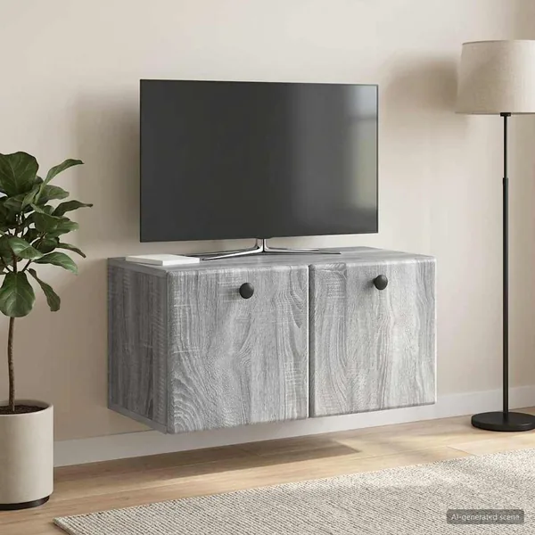 Meuble TV mural 59,5 x 31 x 30 cm Sonoma gris Bois d'ingénierie