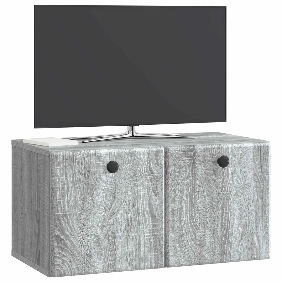 Meuble TV mural 59,5 x 31 x 30 cm Sonoma gris Bois d'ingénierie - 3