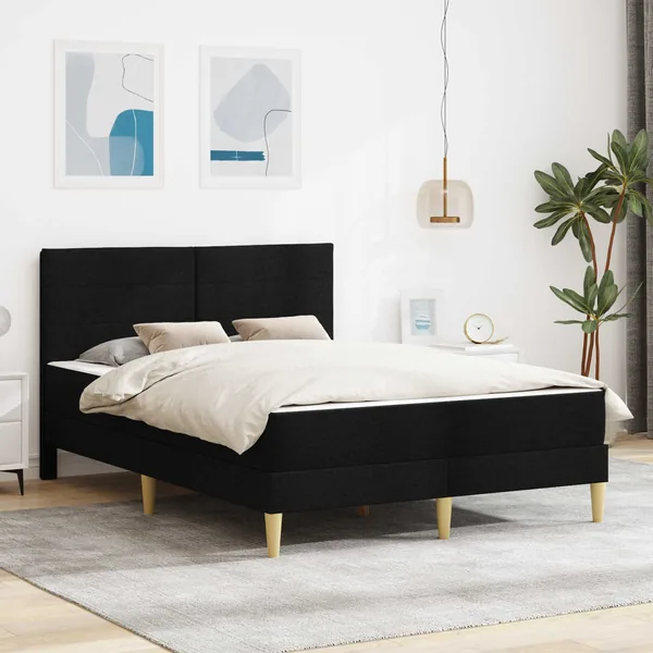 Cadre de lit Noir 140 x 200 cm Polyester