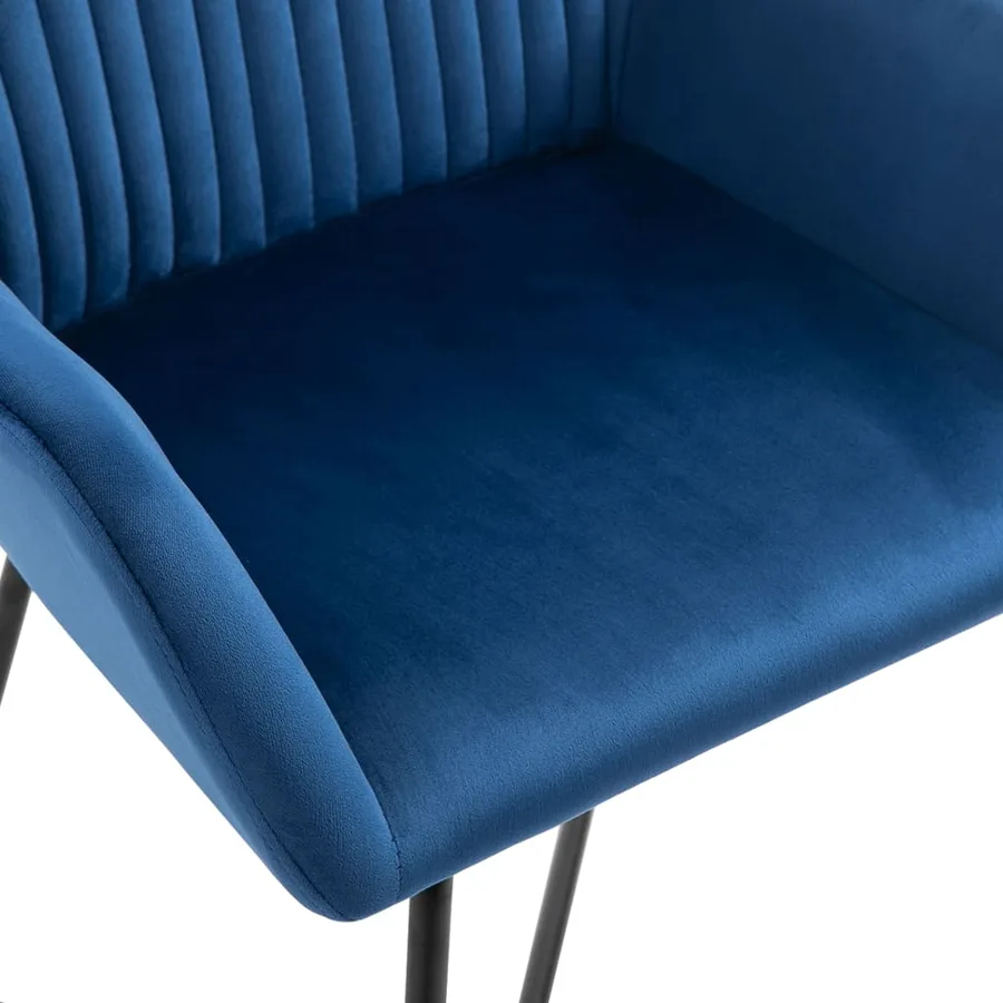 Chaises à manger lot de 6 bleu velours - 6